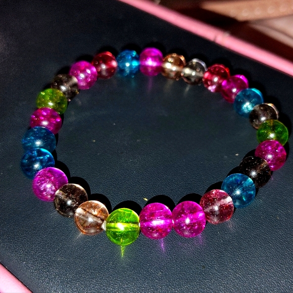 Natural Colorful/Rainbow Tourmaline 8mm Beaded Bracelet (New, never worn) - Picture 4 of 8